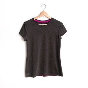 ATHLETA gray short sleeve cut out back shirt small